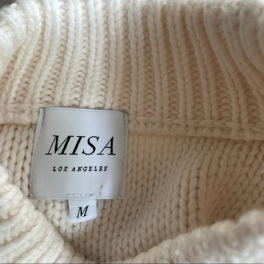 MISA Cream Cutout Mockneck Sweater - Picture 3 of 8